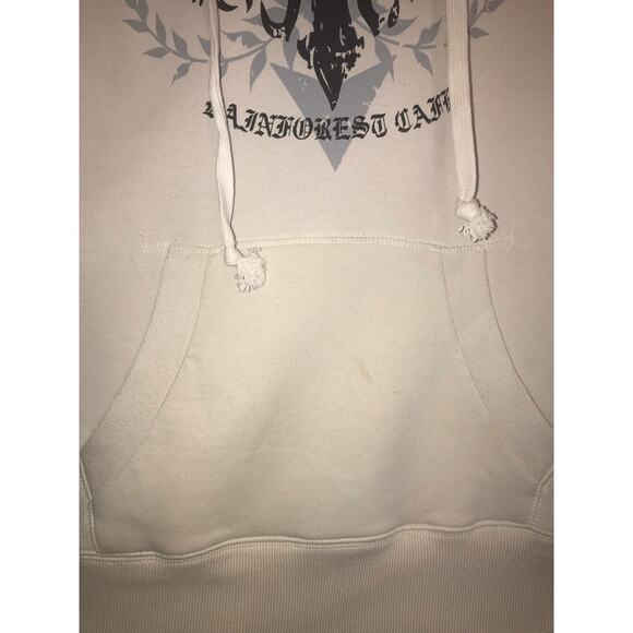 RAINFOREST CAFE Vintage Hoodie Sweatshirt Men’s Medium White - Picture 4 of 9